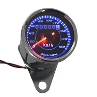 New Universal Motorcycle Speedometer Meter Double Color LED Light Odometer speed meter gauge Miles For Motorcycle hot selling~