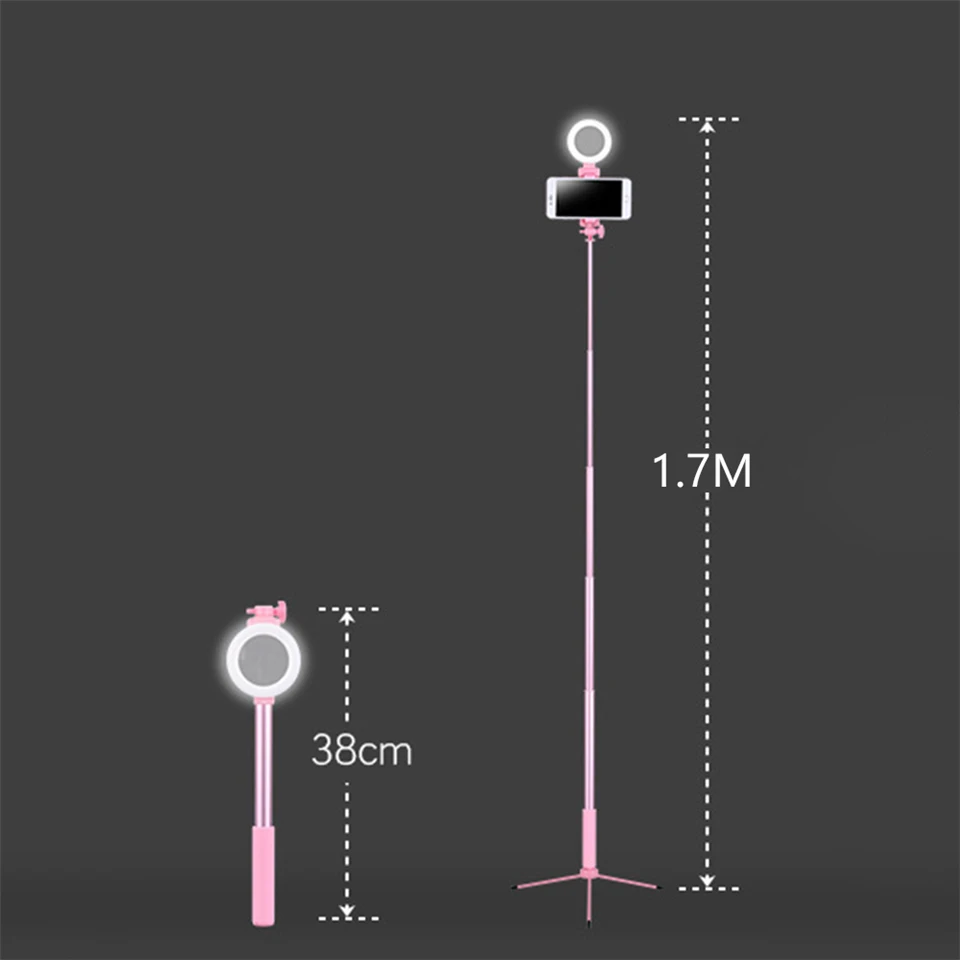 Antscope 67 дюймов 120-170 см Bluetooth селфи палка штатив с кольцом света селфи красота портрет заполняющее освещение для iPhone huawei20