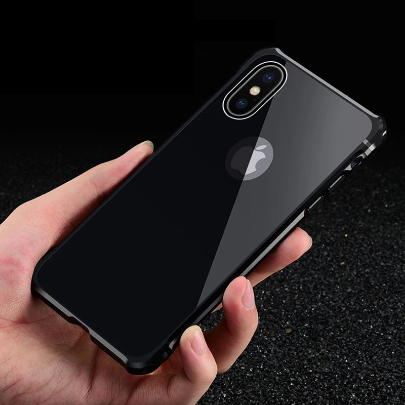 Leanonus Aluminum Metal Case for iPhone X 8 Plus 7Plus Frame+PC Hybrid Back Cover Shockproof Slim Casing iPhone8 10 |