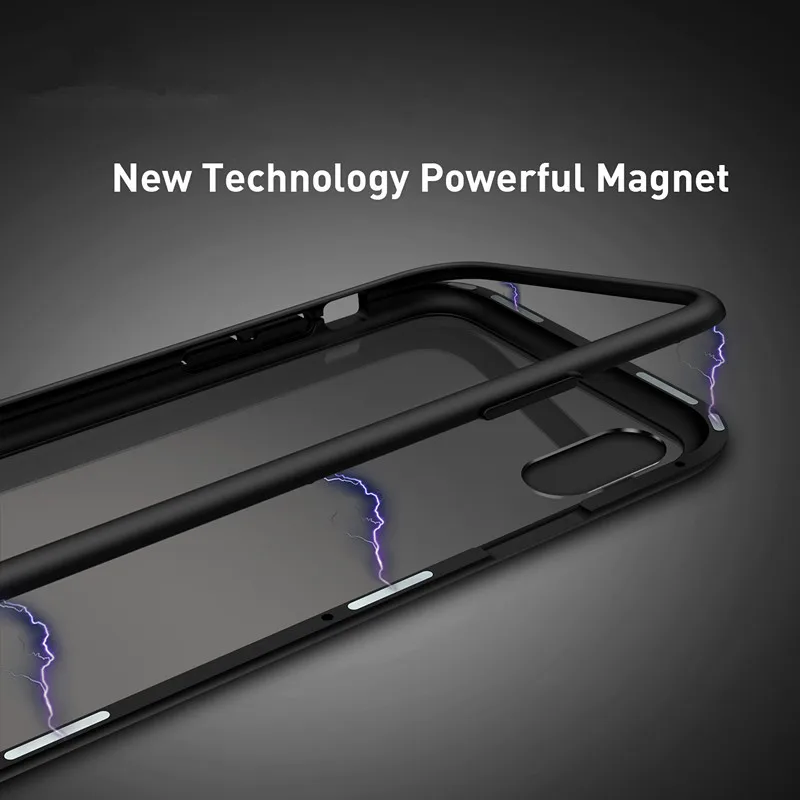 FTAIDKJ 360 Magnetic Adsorption Phone Case For iphone 7 Tempered Glass Back Cover iPhone 6 6S 8 Plus X 10 Magnet Capa |