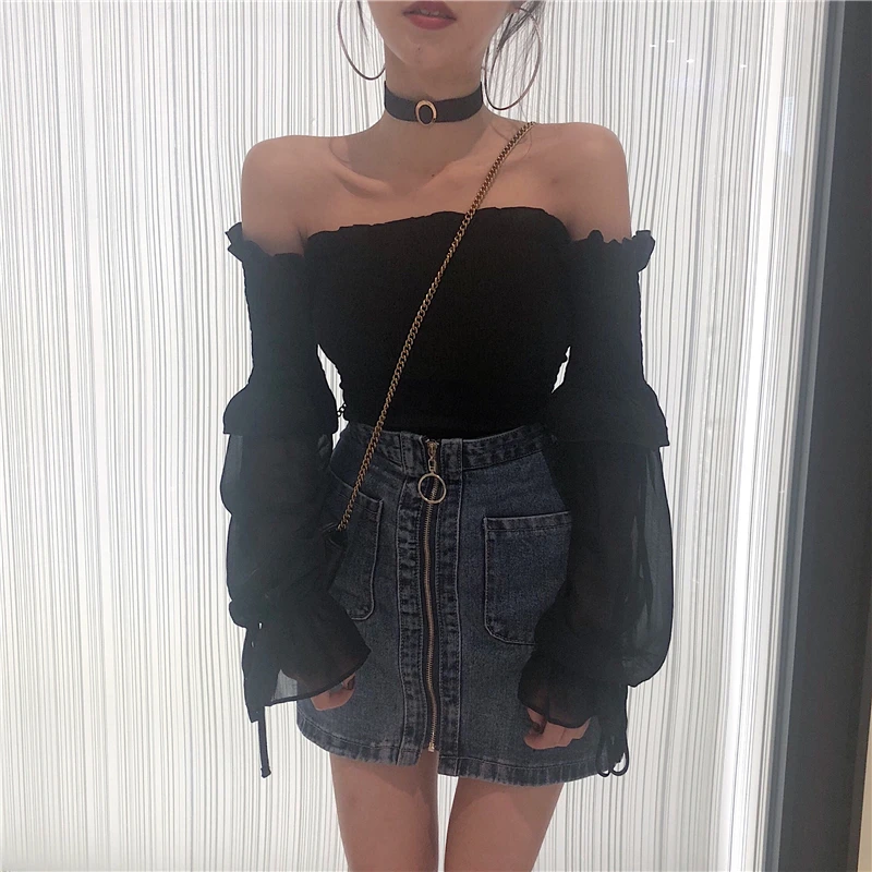 Женская одежда летний и осенний Новый корейский шикарный сексуальный