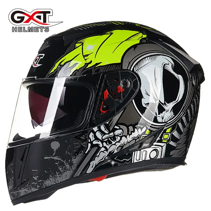Мотоциклетный шлем на все лицо GXT 358 зимний гоночный мотоциклетный с двойным