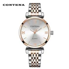Женские наручные часы Contena, роскошные стразы, полностью стальные женские часы, кварцевые часы Saati Montre Femme Relojes Mujer