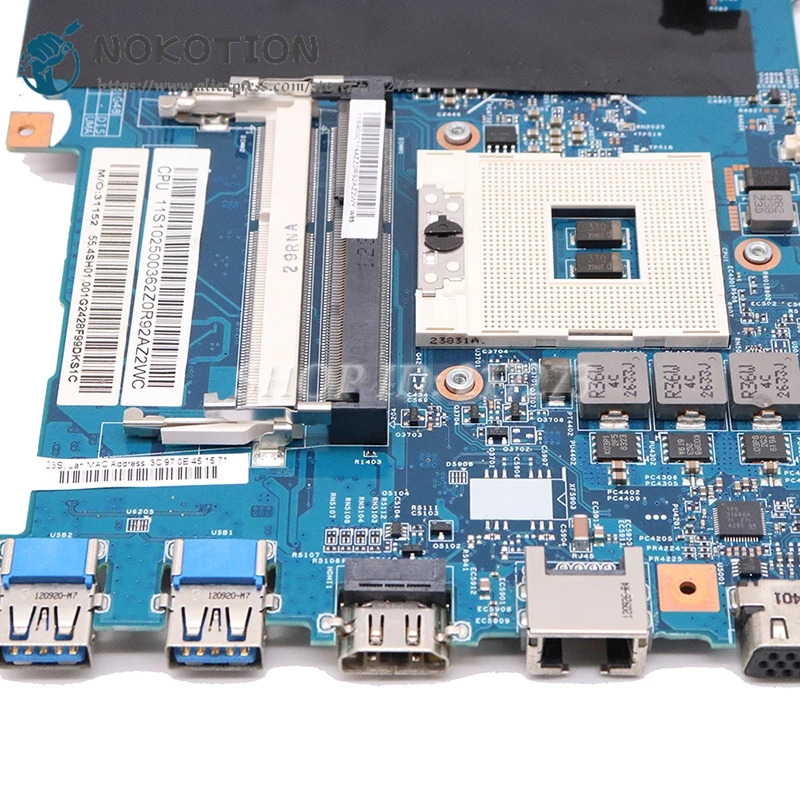 NOKOTION LG4858 UMA MB 11291-1 48.4SG15.011 материнская плата для ноутбука lenovo ideapad G580 15,6 дюймов основная плата SLJ8E HD4000 DDR3
