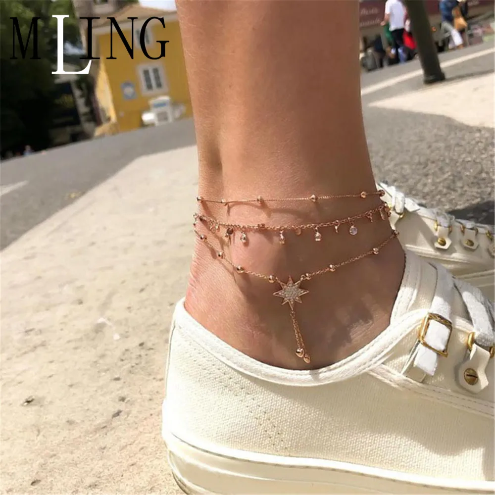 MLING 3 шт./компл. модный шестиконечный Звездный Кристалл кисточка блестящий кулон