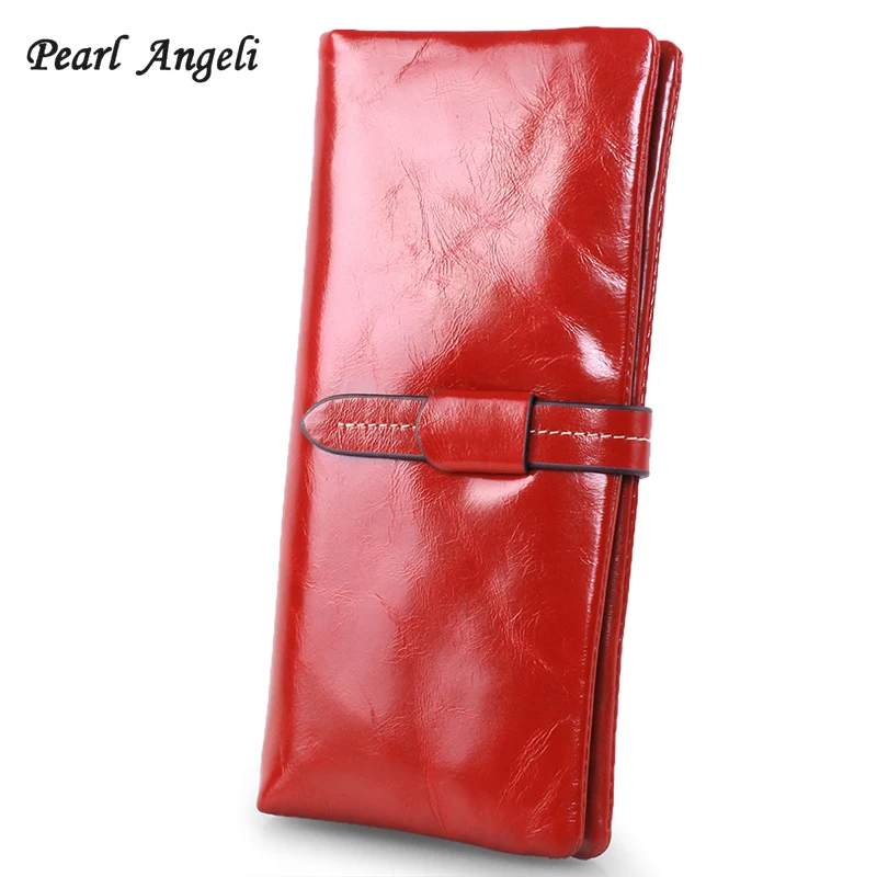 Длинные женские кошельки Pearl Angeli из натуральной кожи мягкий держатель для карт