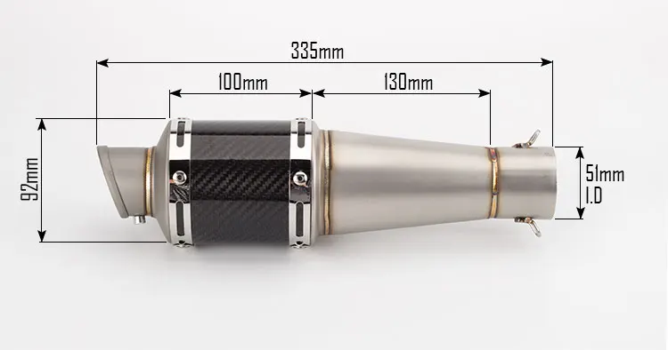 RACELEO универсальный глушитель выхлопной трубы мотоцикла из углеродного волокна 36