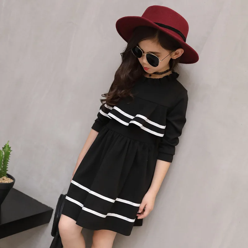 Платье принцессы для девочек зима Длинные рукава трапециевидной формы Вечерние