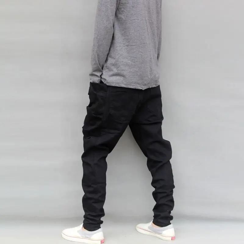 Летние мужские брюки-шаровары размера плюс 6XL повседневные черные зауженные