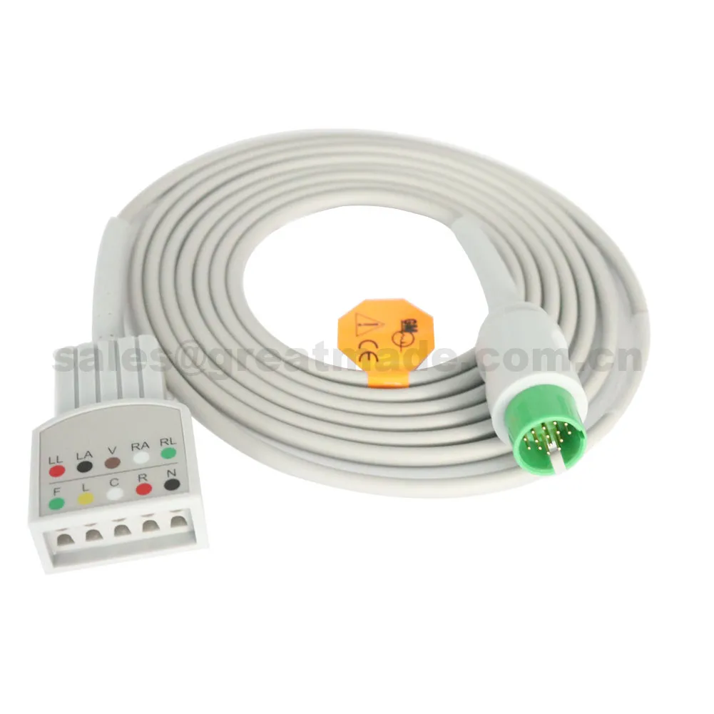 Совместимый Spacelab медицинский 700 0008 07 5 Lead IEC/AHA включен Tru Link ECG кабель 10 футов и 17pin| |