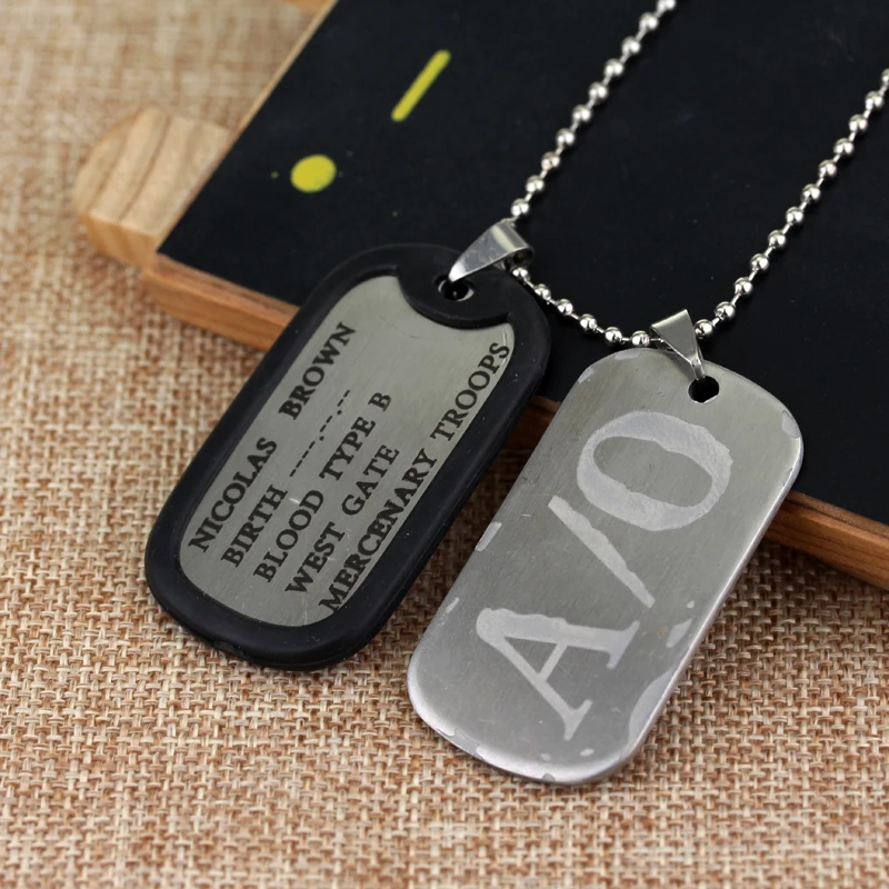 MQCHUN головной убор в стиле гангста A/0 Dog Tag Николас Браун наемных Цепочки и ожерелья