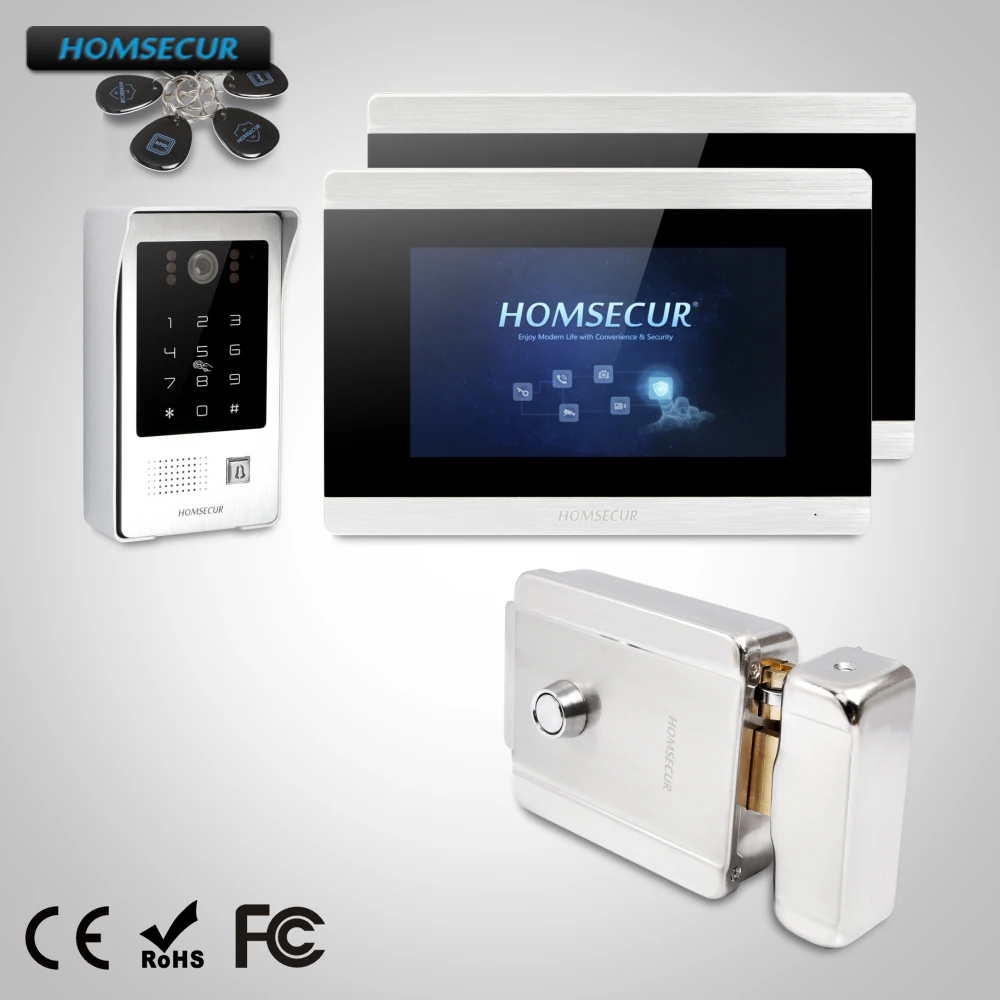 

HOMSECUR 7 " Свободные Руки Видеодомофон Безопасности с Двойным Путем Интерком Сенсорный Экран Обнаружение Движения