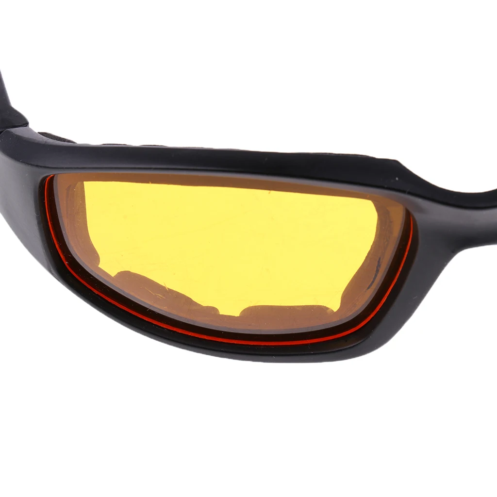 1 Pc Motorcycle Windproof Dustproof Riding Glasses Padded Comfortable Yellow PVC mirror coated UV400 lenses Eyewear | Автомобили и