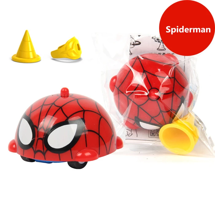 spiderman Мстители эндшпиль периферийные игрушки Капитан Америка, Железный человек боевой гироскоп 5 см Человек-паук инерционный автомобиль Марвел Халк автомобиль волчок - Цвет: spiderman