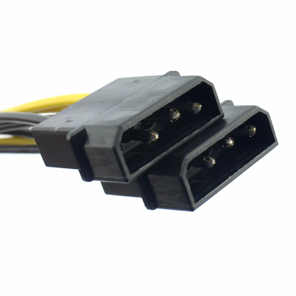 Двойной большой 4 контактный к 6Pin кабель питания для видеокарты адаптера Molex PCI