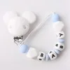 Pacifier Chain Blue Lets Make 1 шт. детский Прорезыватель на заказ Детское Имя силиконовые бусины медведь соска зажим Шестигранная Геометрическая Соска с бусами цепочка подарок для медсестры - Цвет: Pacifier Chain Blue