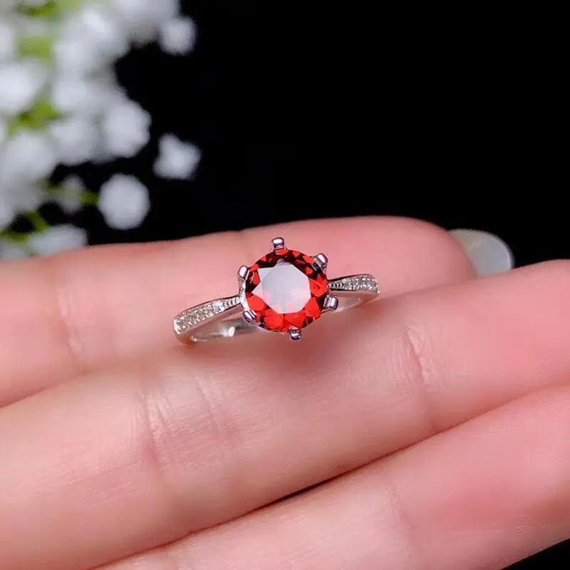 Ювелирные изделия colife кольцо из натурального граната 925 пробы для офисных женщин