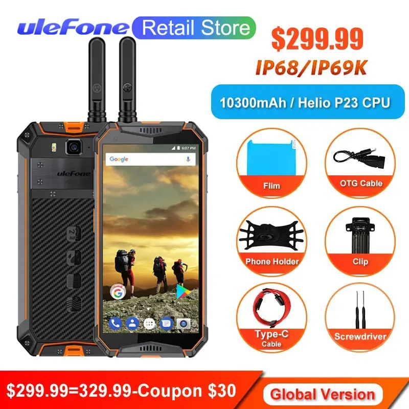 Ulefone power 3T для переносного приемо передатчика IP68 Водонепроницаемый смартфон Helio P23