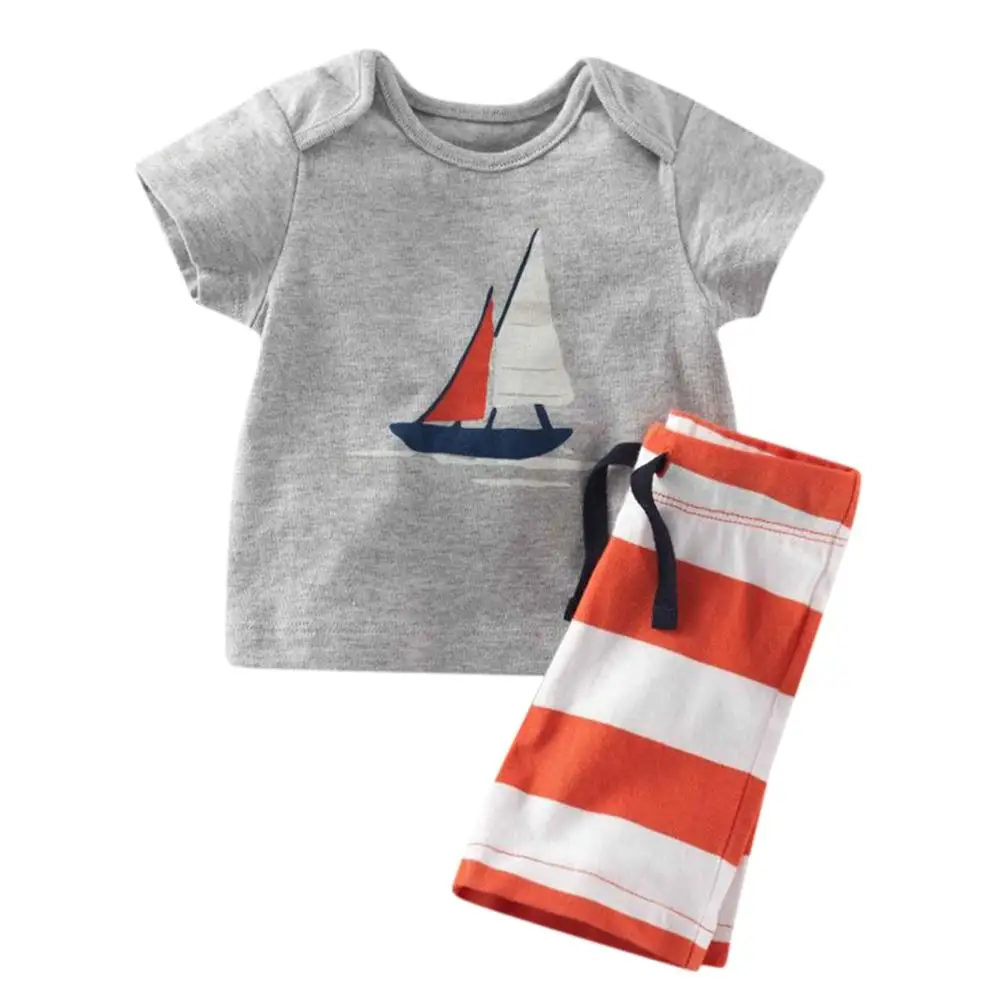 Kidlove Short Sleeve Round Neck Tops Knee-length Pants 2pcs Clothes Set 2017 fashion new gift Summer cotton ZK30 | Детская одежда и