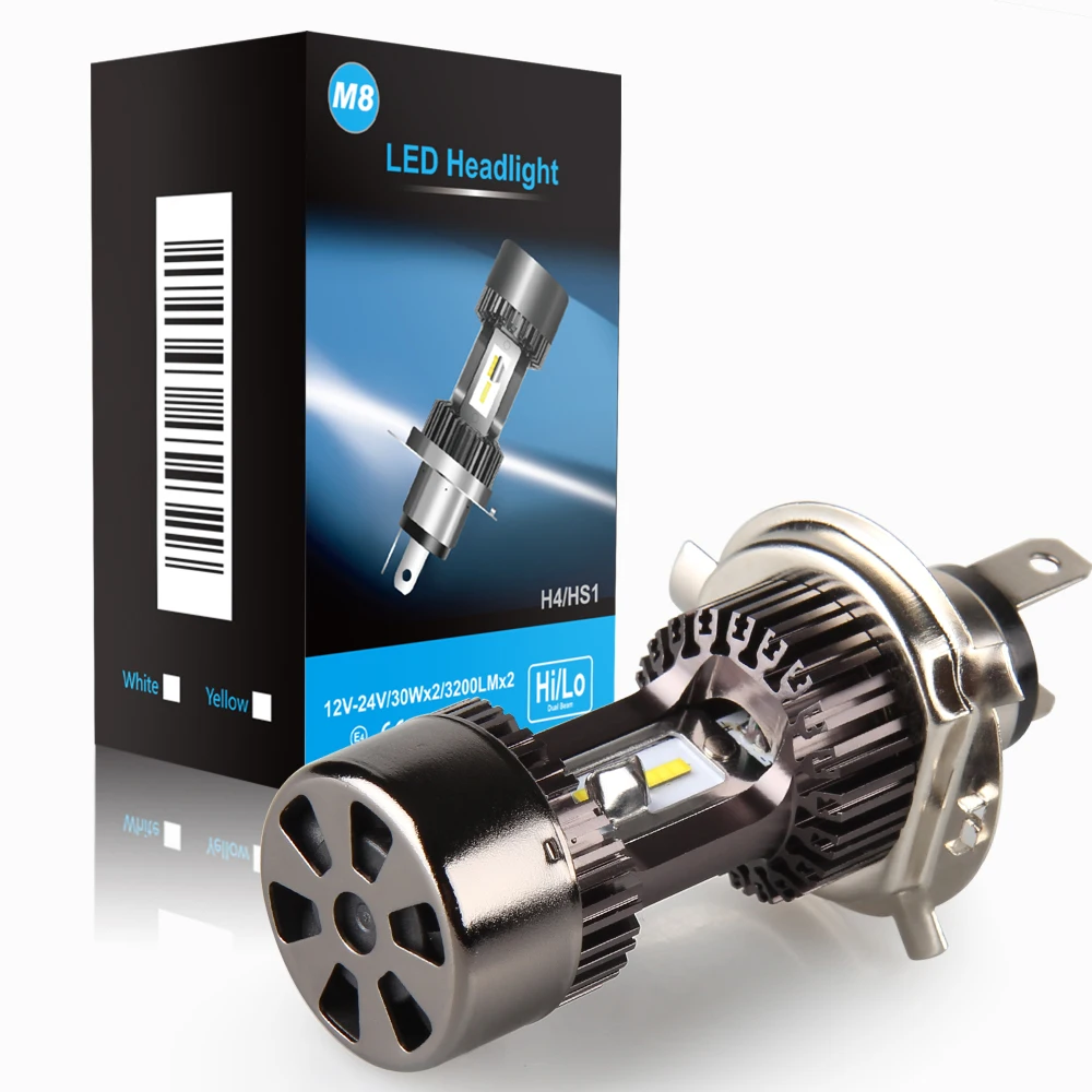 Новый мотоцикл H4 светодиодный фонарь Hi Lo 3200LM 30 Вт для всех мотоциклов 6000K с чипом