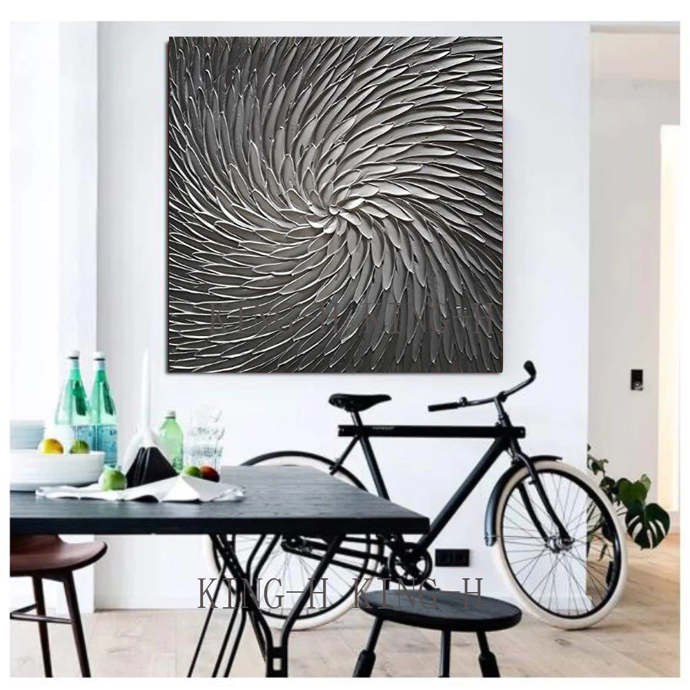 Творение абстрактная черно-Золотая комбинация ручной росписи масляная живопись