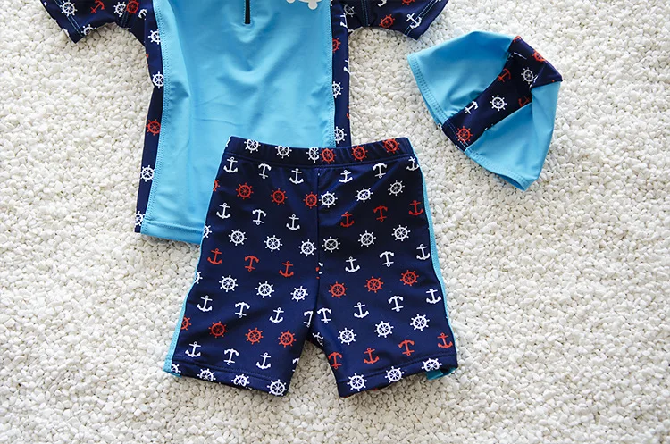 2016 High-quality New Summer Cartoon 3 Piece Baby Boys Swimsuits Sets Children Swimwear Beach Clothes Free Shipping | Спорт и