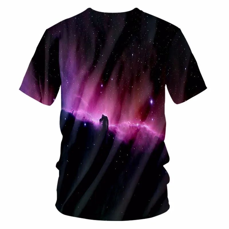 Футболка OGKB мужская с 3D принтом Галактики уличная одежда в стиле хип хоп коротким