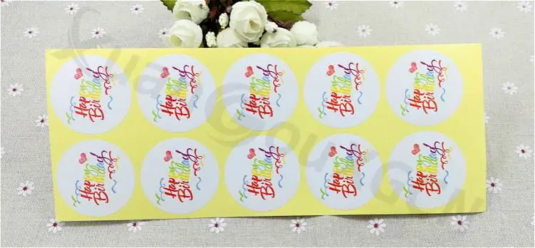 120 шт печать этикетка наклейка счастливый ярлык на день рождения Подарочная