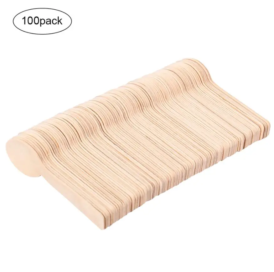 100 шт одноразовая деревянная ложка мини для мороженого десертная западные