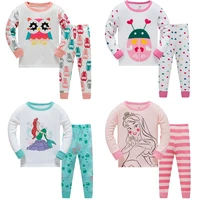 2021 baby cartoon pajamas girl pajamas set kids blouses and trousers kids 2 piece sleepwear cotton clothing set 3y 8y