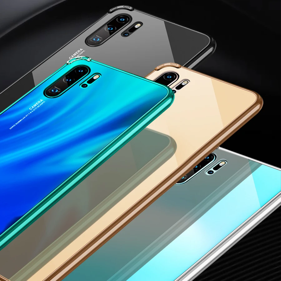 P20 P 30 P30 PRO чехол Роскошный металлический каркас противоударный Аврора закаленное