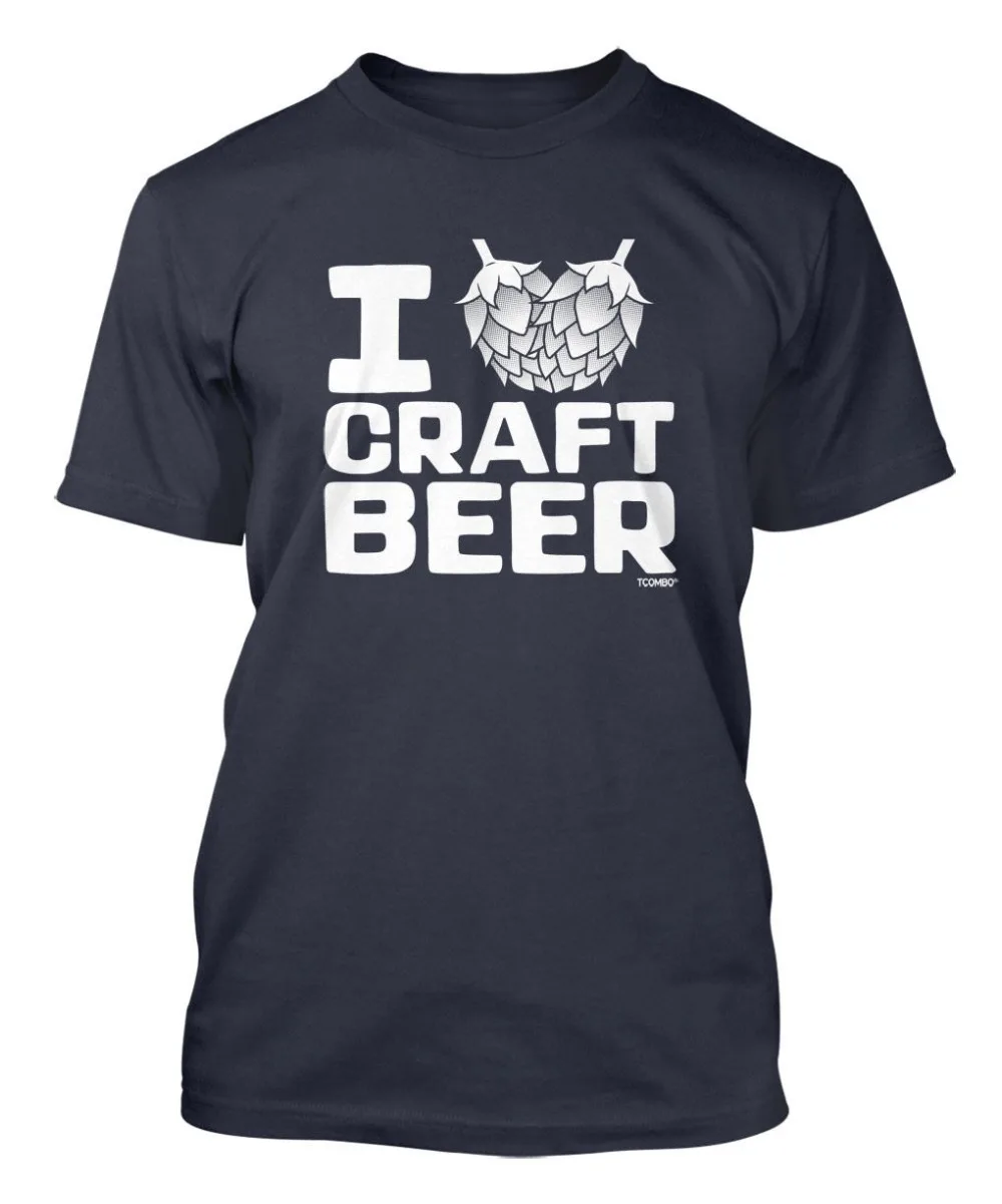 Мужская летняя футболка с вырезом лодочкой и надписью I Love Craft 2019|Мужские