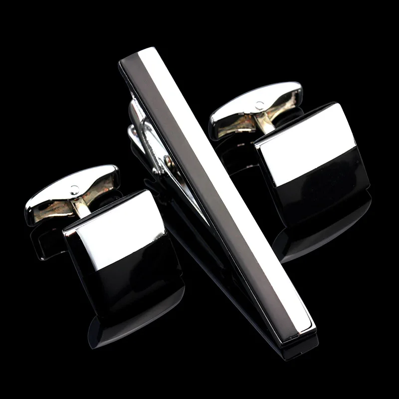 MMS брендовые черные запонки для рубашек мужские зажимы галстуков наборы свадьбы