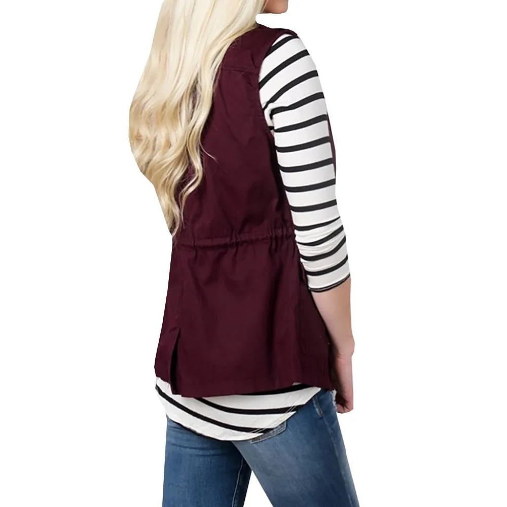 Maxfresh осень-зима одноцветное Однобортный без рукавов Для женщин жилет | Женская