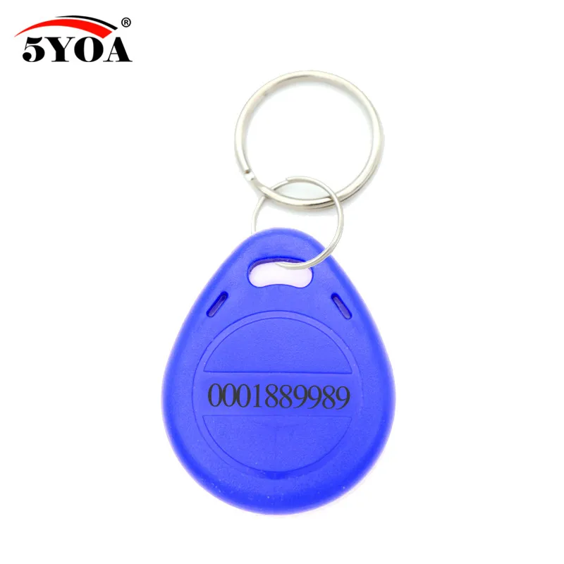 100 шт./лот синий RFID 125 кГц брелоки EM4100 кольцевые чиповые TK4100 только считывание |