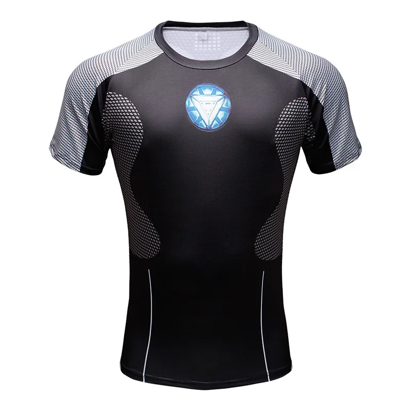 Железный человек футболки супергероя 3D Фитнес Для мужчин топы сжатия Crossfit 2017