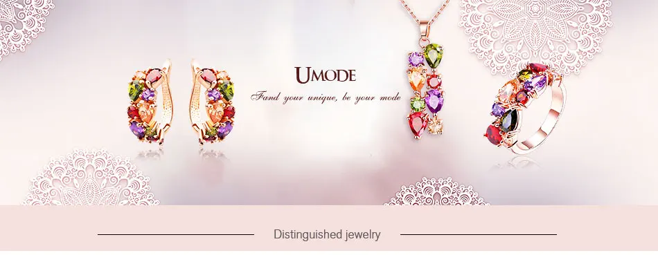 UMODE обручальное кольцо золотые женские кольца модные красочные AAA+ Капли Воды Кубический цирконий металлические украшения для женщин UR0441