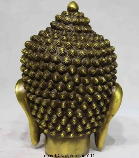 Редкий китайский буддистский храм медная латунь Tathagata Amitabha Rulai статуя головы