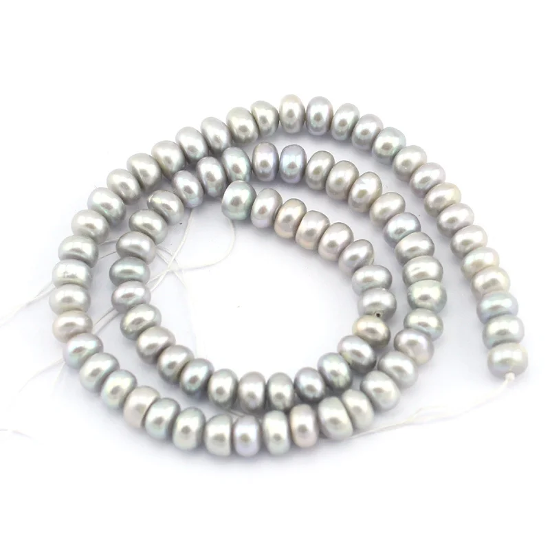 Free Shipping Wholesale Jewelry Making Beads 7 8mm Rondelle Button Freshwater Pearl Spacer Strand 15&quot|bead strands|spacer beadsjewelry making