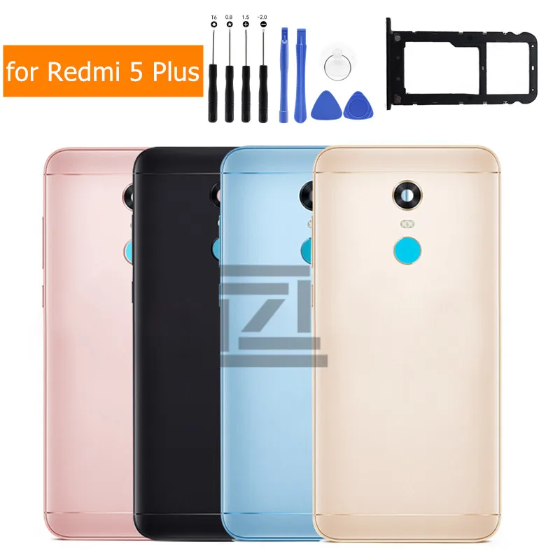 Для Xiaomi Redmi 5 Plus Задняя крышка батареи Металлический Корпус задней двери+ держатель лотка для карт для Redmi 5 Plus запасные части для ремонта
