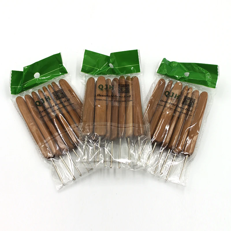 Набор вязаных крючком крючков с бамбуковой ручкой 8 шт./компл. | Дом и сад