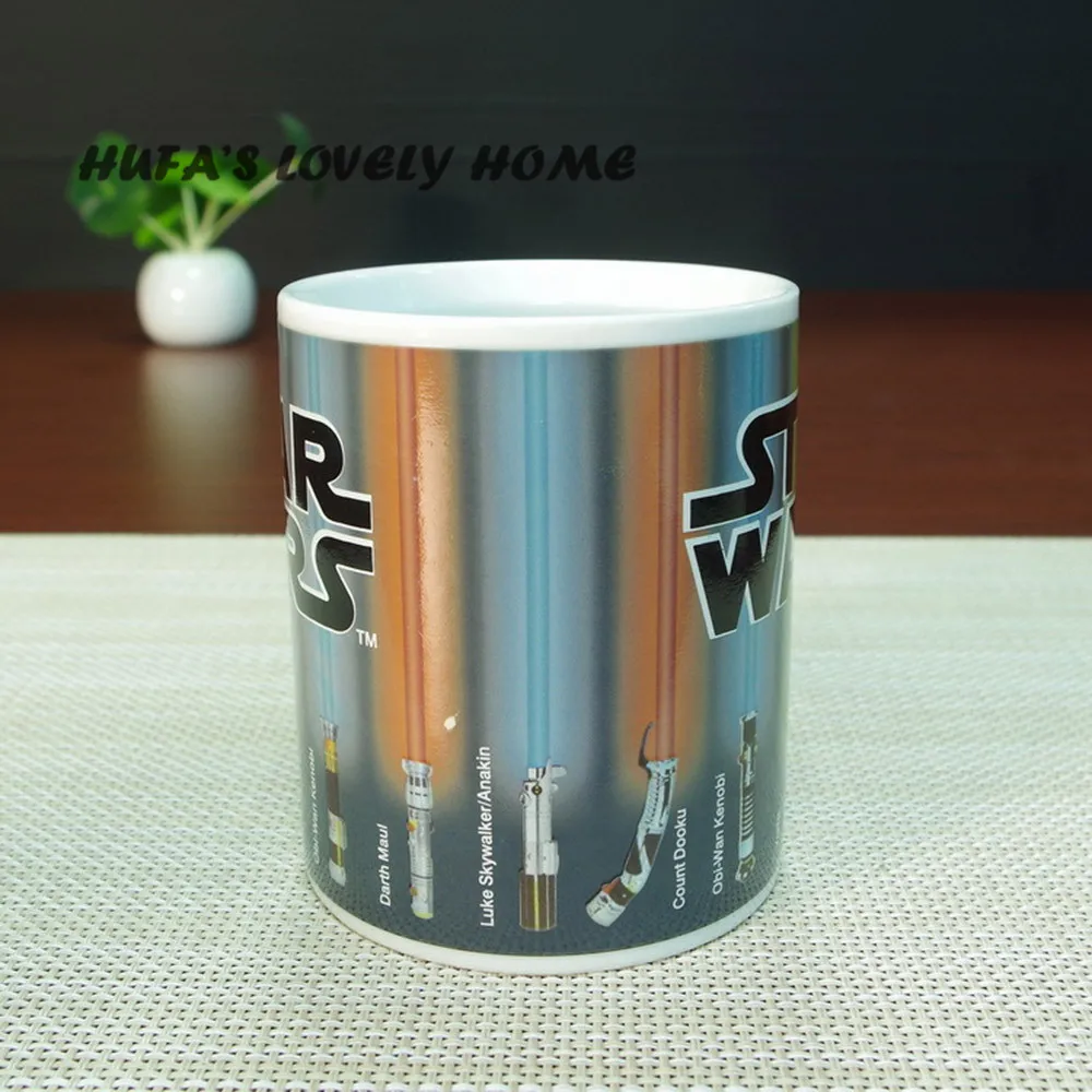 Creative Ceramic Star Strip Color Mug Changing Cup Discoloration Coffee Tea Milk Mugs Novelty Gifts | Дом и сад