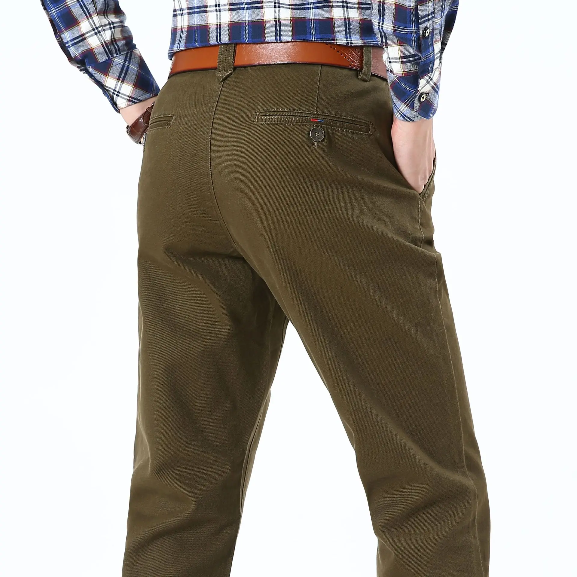 ICPANS мужские повседневные штаны хлопковые прямые Классический крой Pantalon Homme