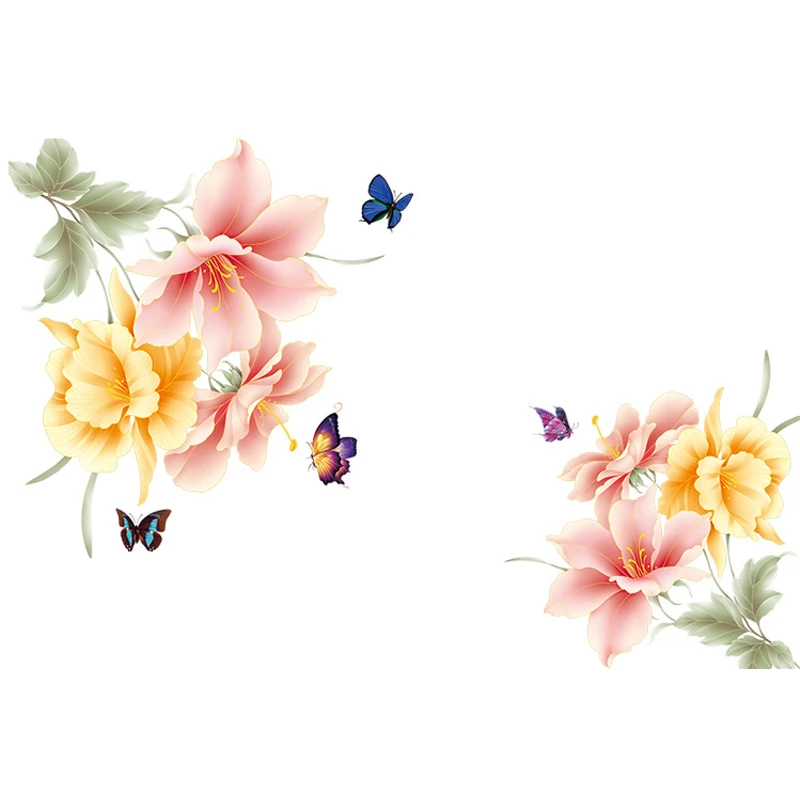 Новый 5D стикер стены HD теплые цветы ПВХ съемный водонепроницаемый DIY наклейки ТВ