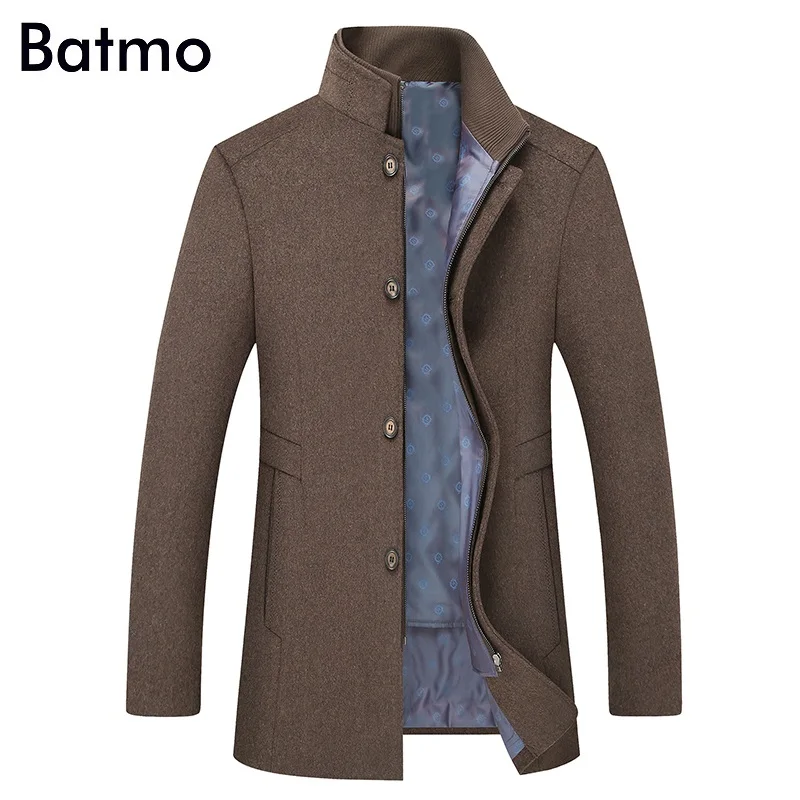 BATMO, Новое поступление, зимнее шерстяное толстое пальто высокого качества для мужчин, мужские серые шерстяные куртки, большие размеры, M-6XL, 1818 - Цвет: camel