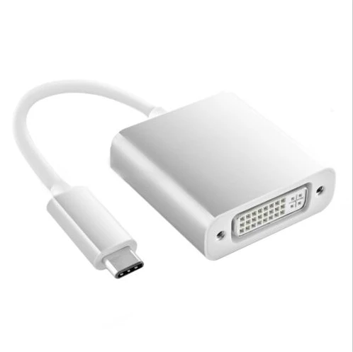 Алюминий USB 3.1 Type C К DVI Адаптер Видео Глава Металла Конвертер Кабель 100 шт.
