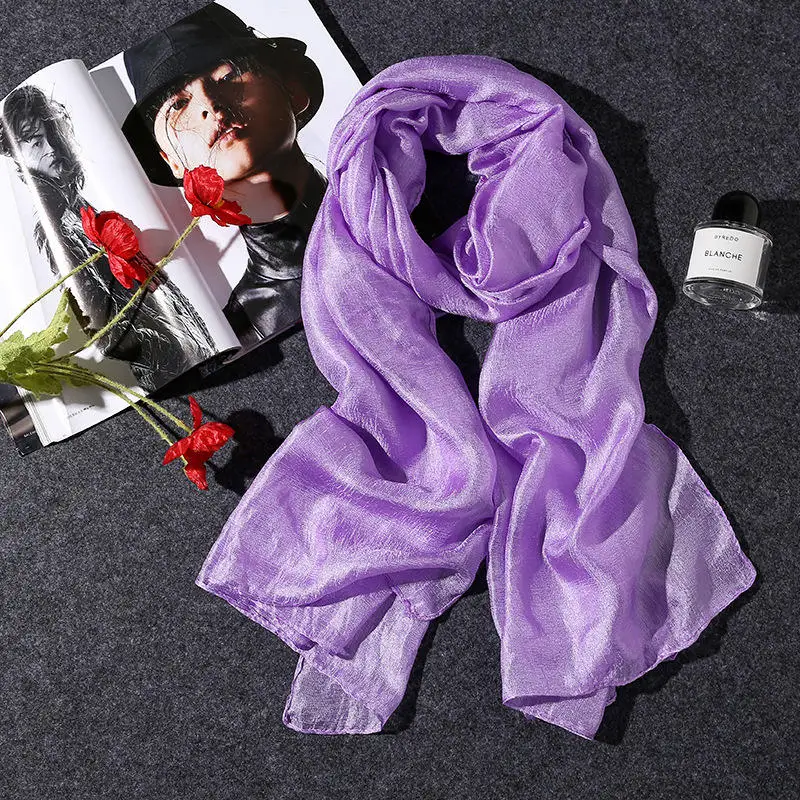 2018 новый модный 9 видов цветов женский шарф винтажный однотонный цвет черный