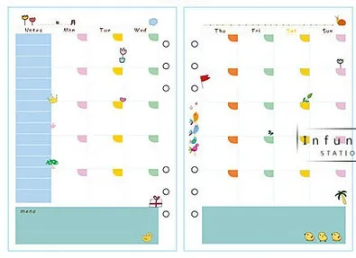 monthly planner Милый мультфильм 6 отверстий школьная внутренняя бумажная ядро для спиральной тетради, конфеты студенческий планировщик Органайзер замена бумаги 8 видов A5 A6 - Цвет: monthly planner