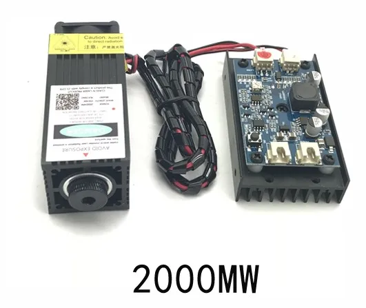 Измеренный лазерный модуль 2000mw 2w высокой мощности 445nm синий гравировальный