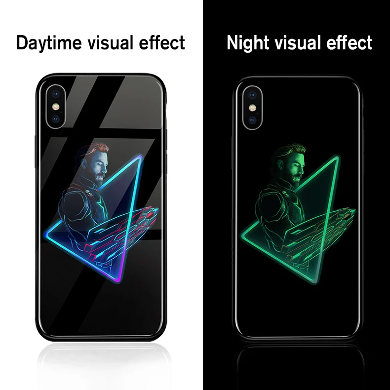 Ciciber Marvel Мстители Железный человек Тор световая крышка чехол для iPhone 6 6S plus 7 7plus 8